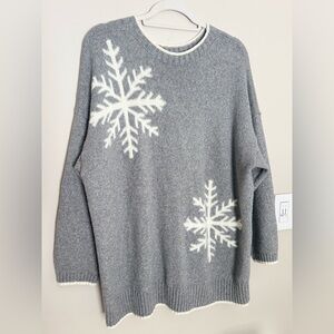 J. Jill XL snowflake crew neck sweater